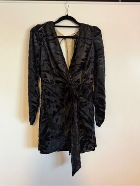 The clothing company LA size medium black velvet burnout dress